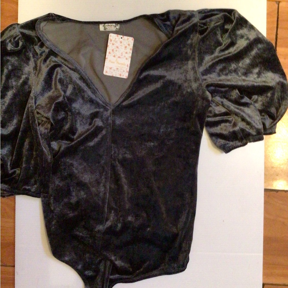 Sale! Free People don’t you wish velvet bodysuit - Picture 5 of 9